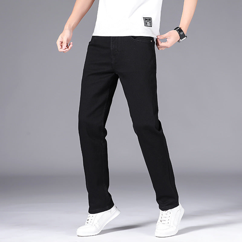 Long Pants Men's Korean Black Casual Plus Size Dad Jeans