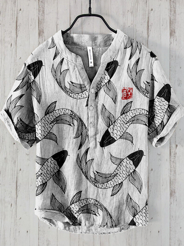 Casual Santa Para Festival Printed Hawaiian Shirt Men