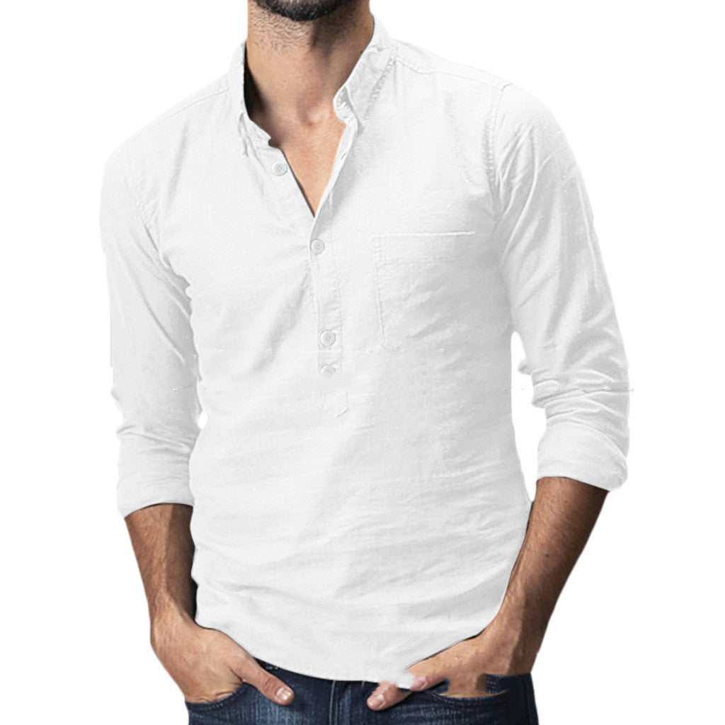 Men's Lapel Long Sleeve Shirt Men