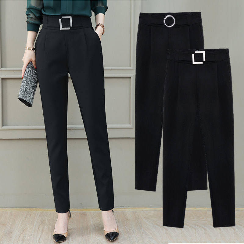 Women's Fashion High Waist Elastic Suit Harem Pants