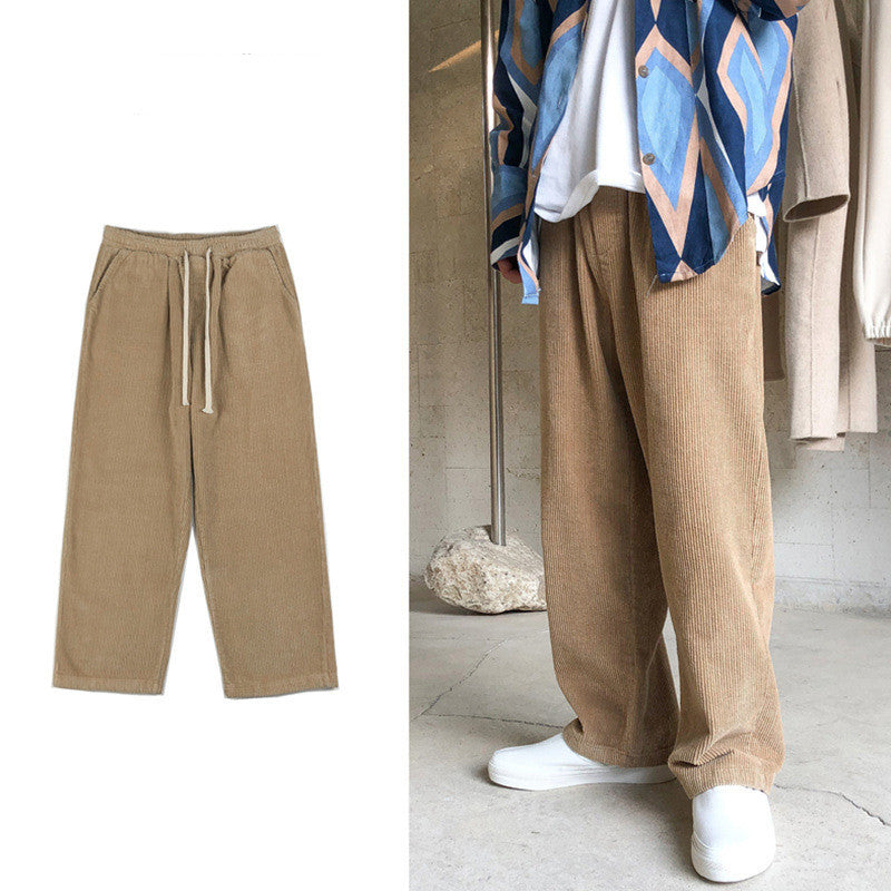 Trendy Loose Corduroy Straight-leg Trousers