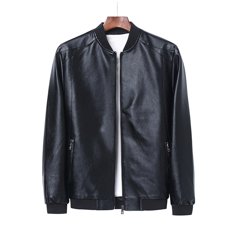 Slim-Fit Handsome Youth Motorcycle Leather Jacket