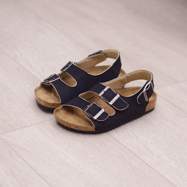 Children's Cork Sandals, One-Word Shoes, Flip-Flops, Beach Double Rings