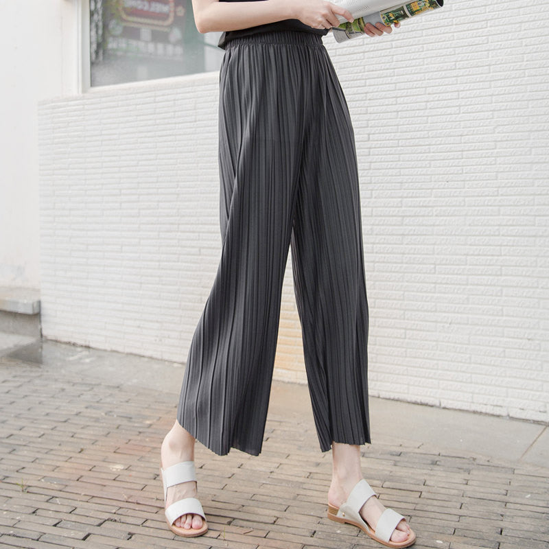 Pleated Loose And Thin Wide-leg Pants Women's Ninth Pants