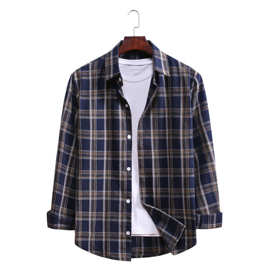 Ouma Fashion Plaid Long Sleeve Shirt