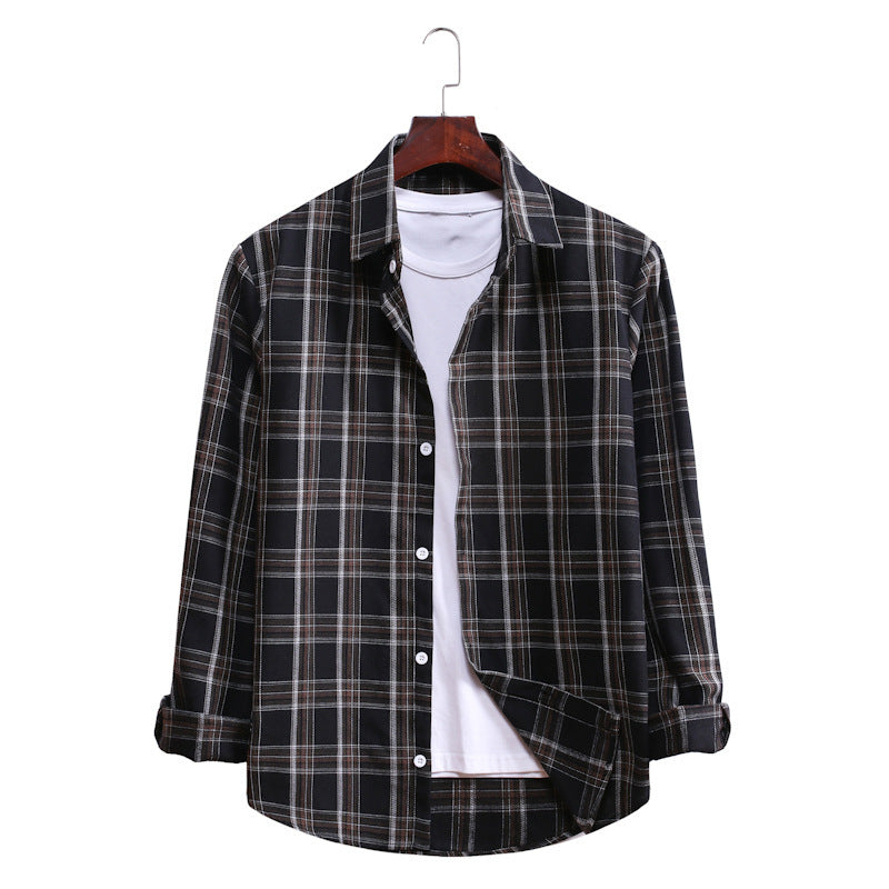 Ouma Fashion Plaid Long Sleeve Shirt