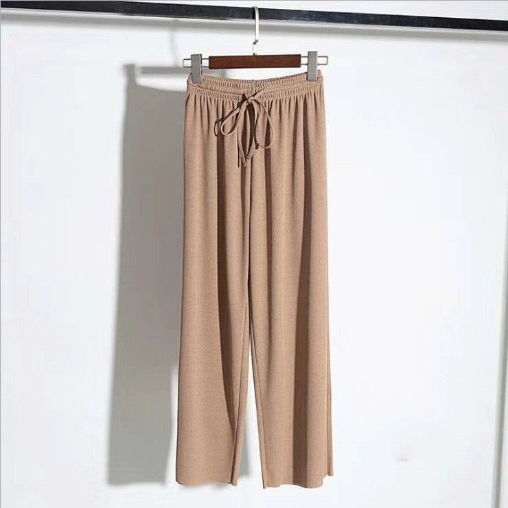 Ice Silk Pendant Wide-Leg Pants Straight-Leg Pants