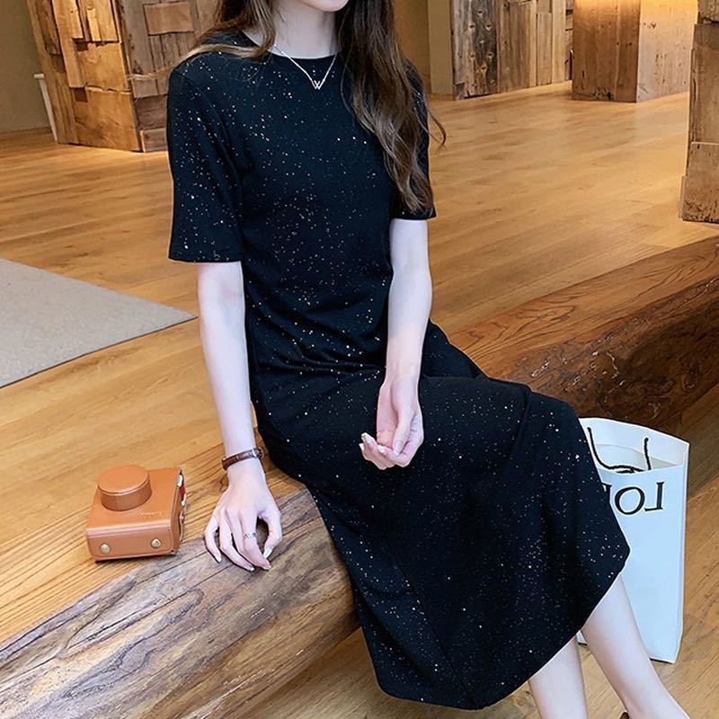 Starry Sky Sparkling Chiffon Dress Little Black Dress