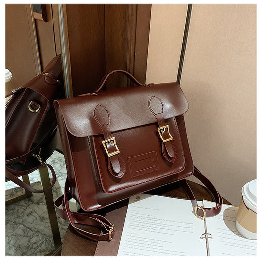 Women's Vintage Solid Color Cambridge Shoulder Bag