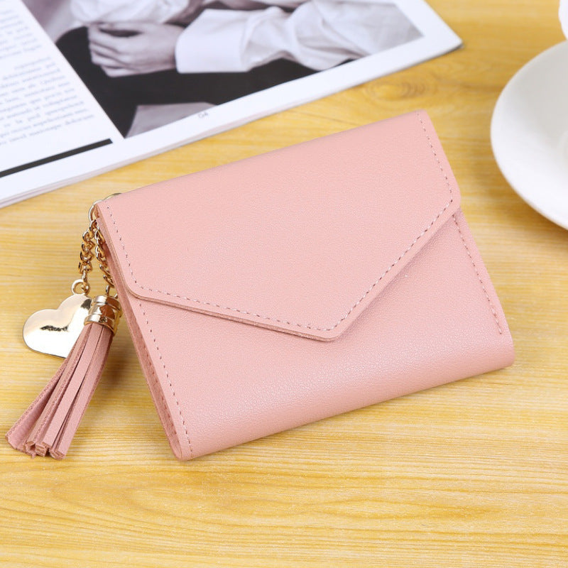 Tassel pendant love wallet