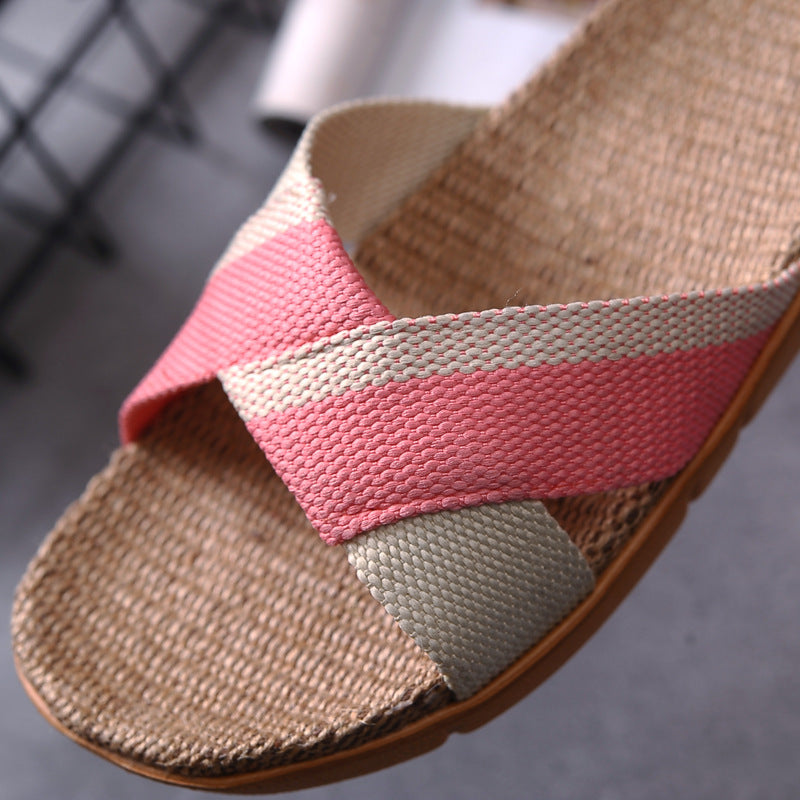 Non-slip home slippers and linen slippers