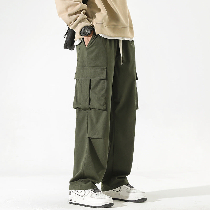 Straight Multi-pocket Casual Pants For Boys