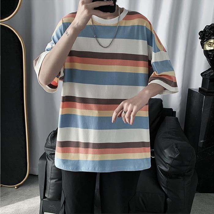 Men's casual striped T-shirt