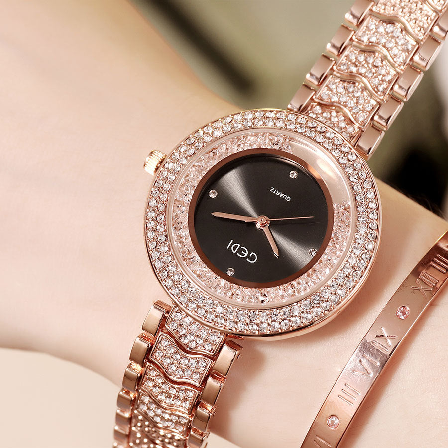 Women's watch with diamond strap