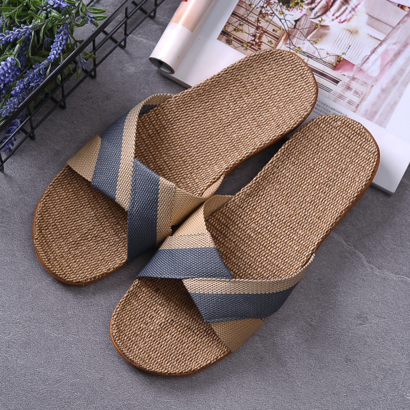 Non-slip home slippers and linen slippers