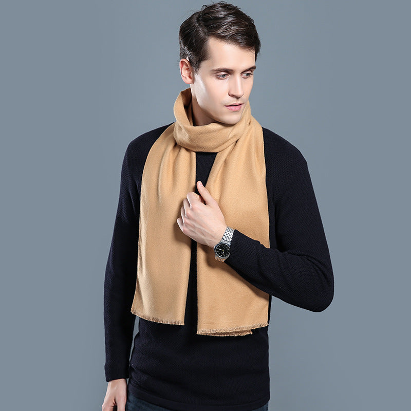 Simple Plaid Warm Keeping Artificial Cashmere Scarf