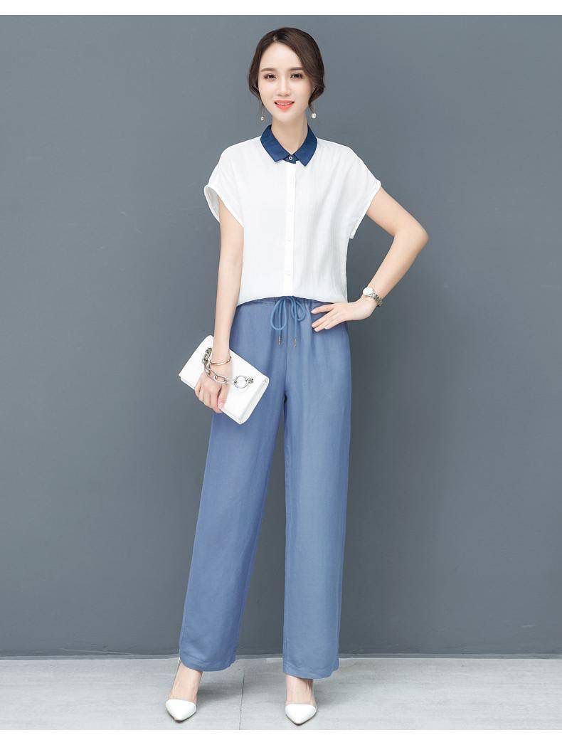 Straight Lyocell Jeans Female Wide Leg High Waist