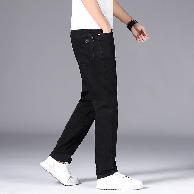 Long Pants Men's Korean Black Casual Plus Size Dad Jeans