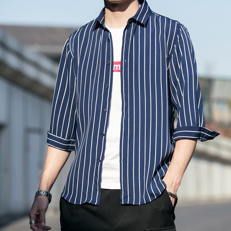 Summer Men's Three-quarter Sleeve Casual Shirt Jacket