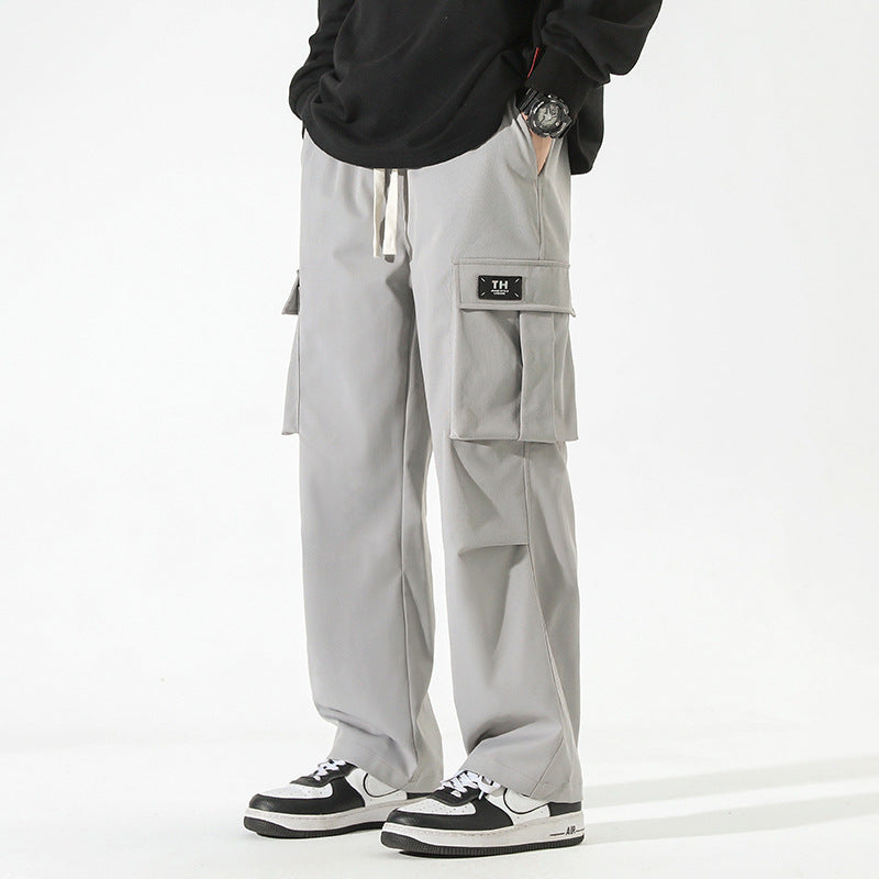 Straight Multi-pocket Casual Pants For Boys