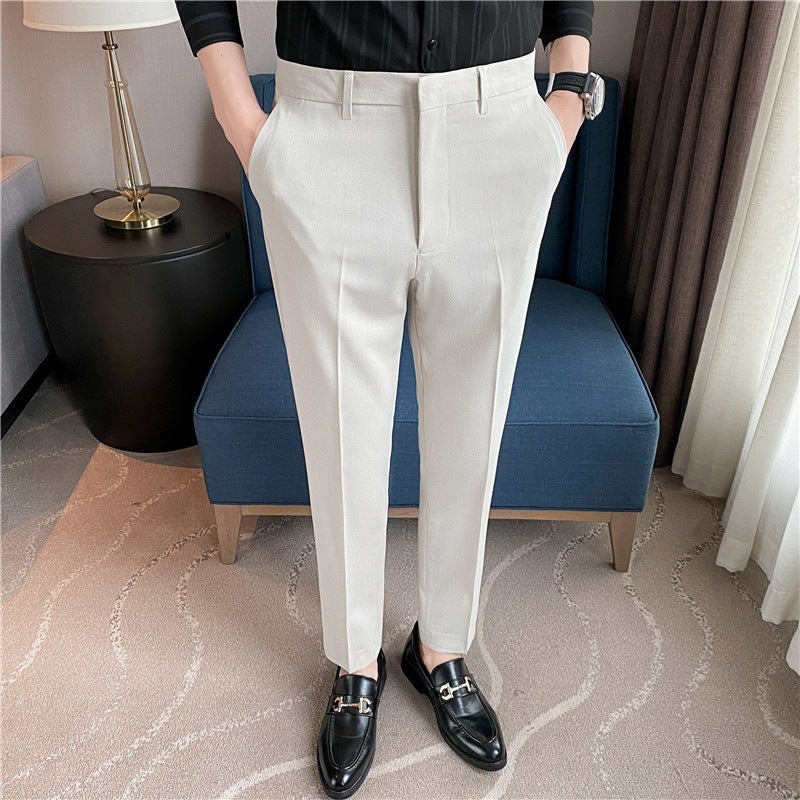 Men's Springsummer Draping Solid Color Casual Suit Pants Stretch Comfortable Suit Pants Trousers