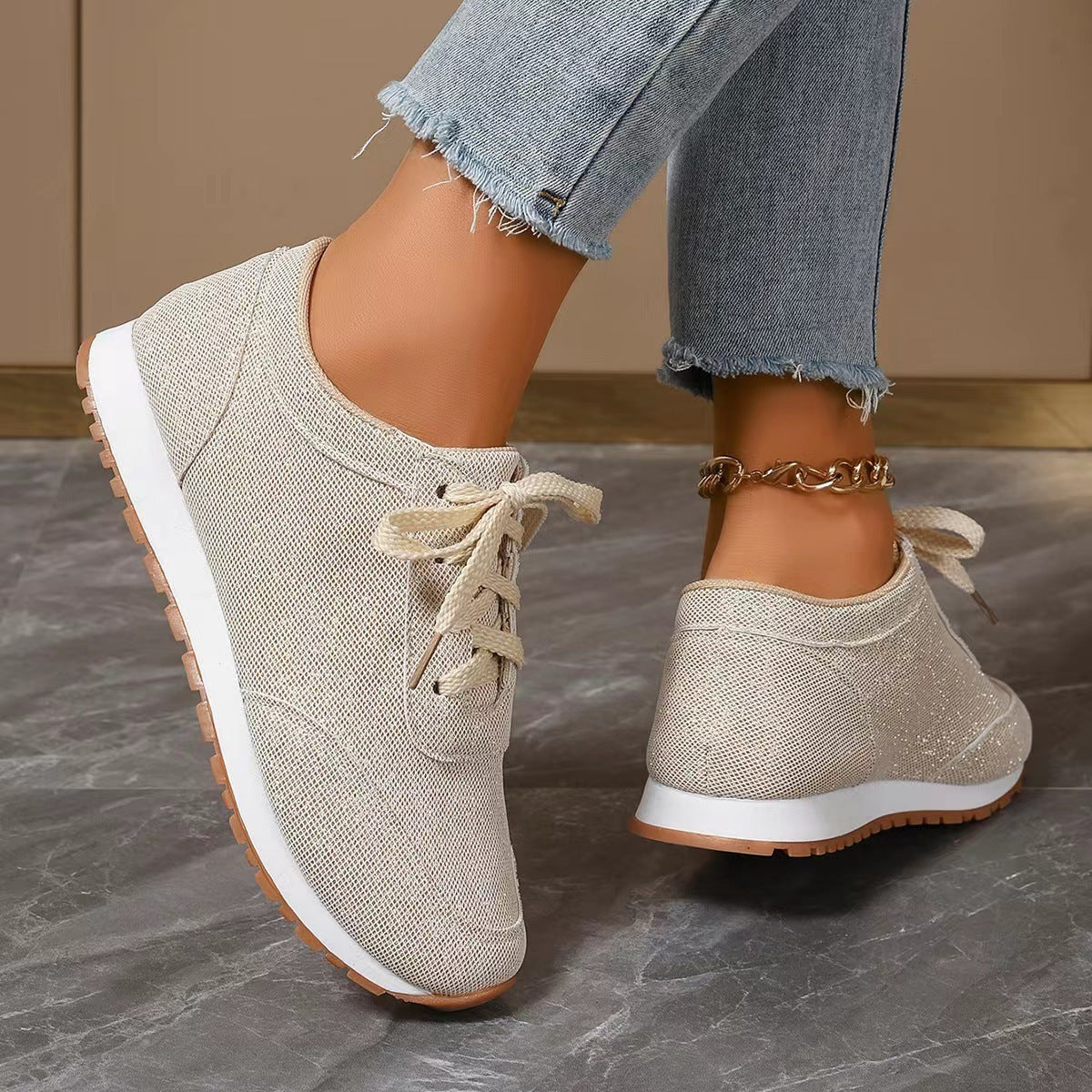 Women's Plus Size Solid Color Sports Leisure Cloth Shoes