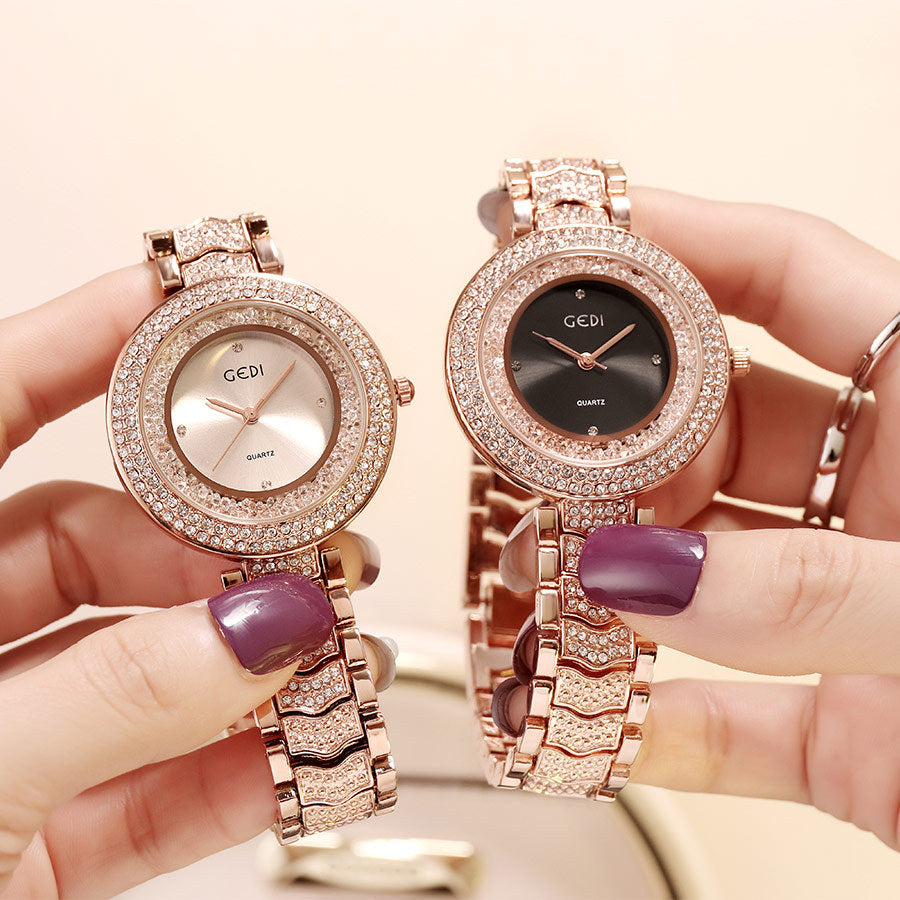 Women's watch with diamond strap