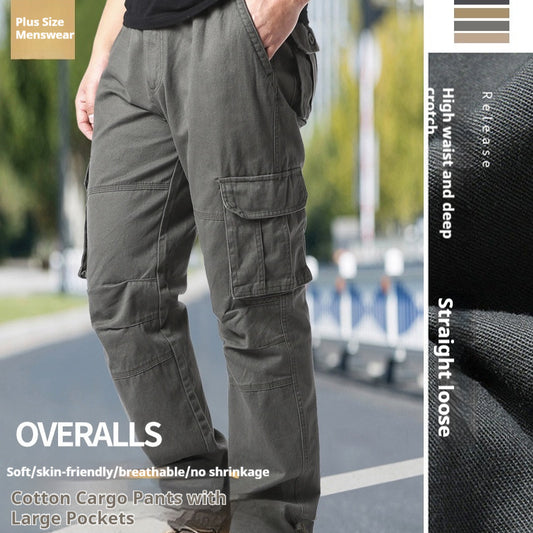 Cotton Multi-pocket Cargo Pants Men's Loose Wear-resistant Loose Outdoor Leisure