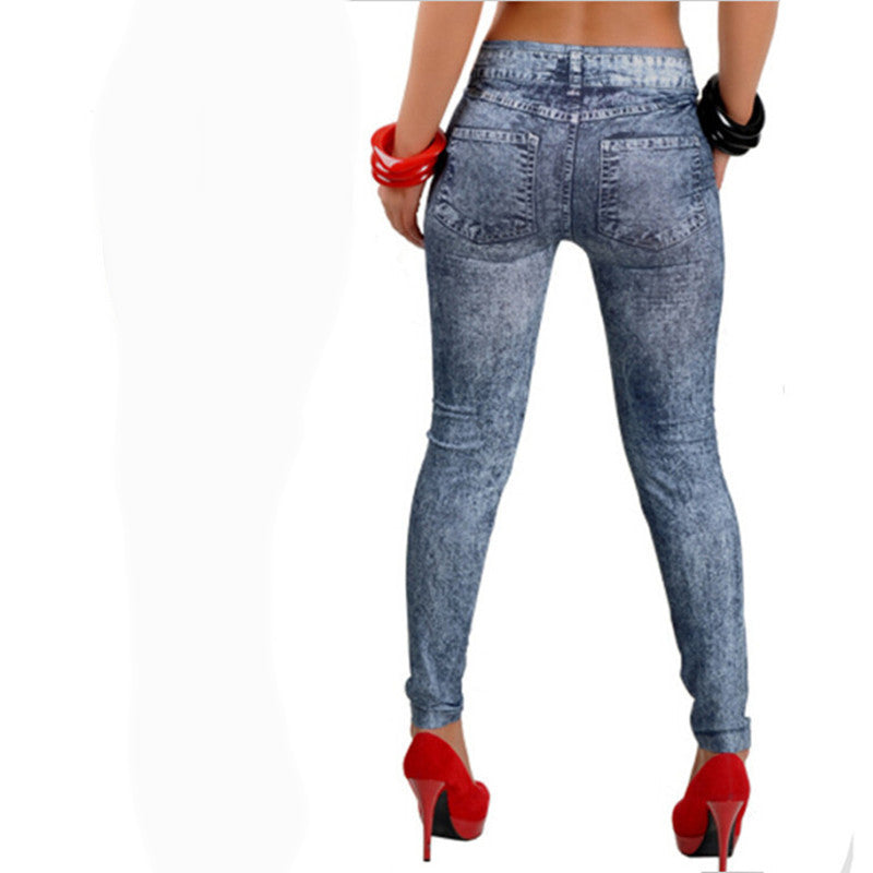 Women's Fashion Stretch Snowflake Bottoming Jeans