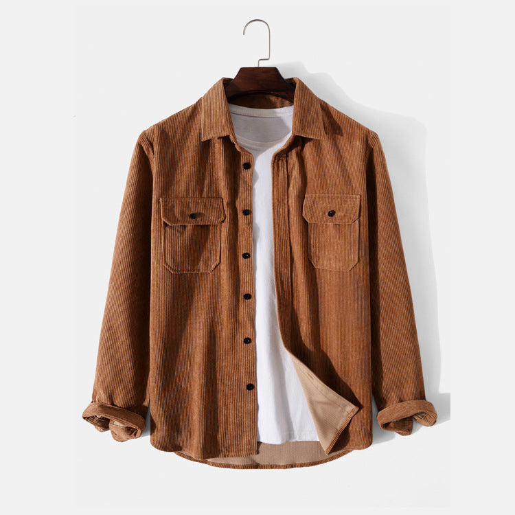 Versatile Corduroy Long Sleeve Shirt