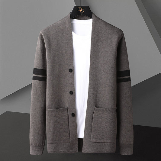 New Men's Outerwear Coat Cardigan Casual Knitted