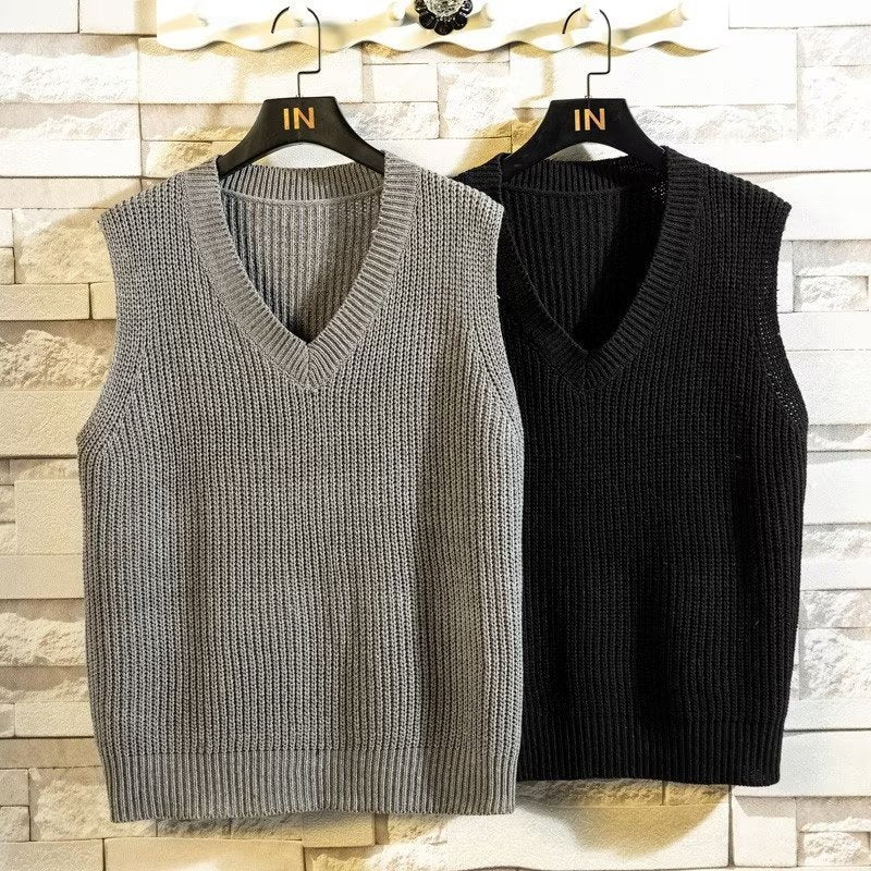 College Style V Neck Loose Fashion Sweater