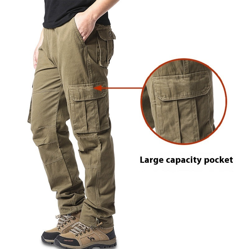 Cotton Multi-pocket Cargo Pants Men's Loose Wear-resistant Loose Outdoor Leisure