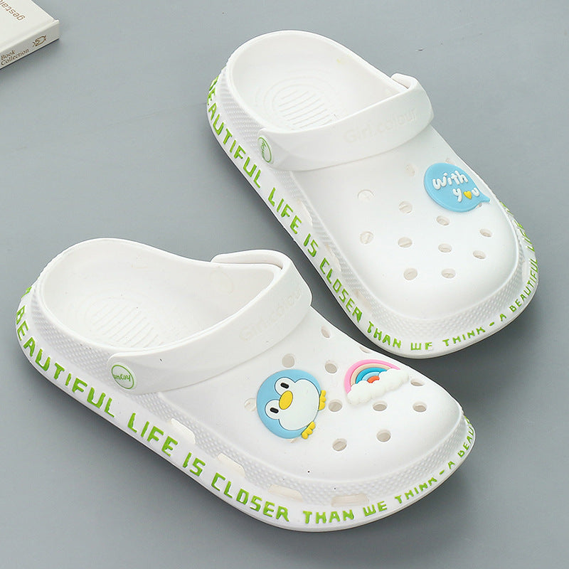 Home Slippers Home Sandals Women's Ins Trendy Toe Box For Outdoors Nurse Sandals Graffiti Platform Beach Shoes